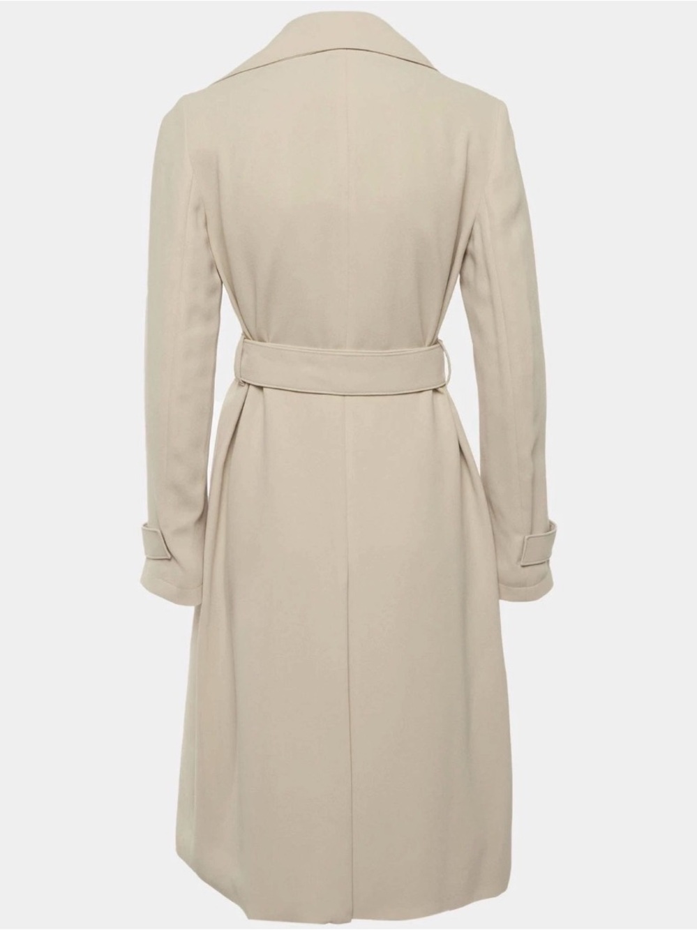 Theory Women’s Crepe Beige Oaklane Belted Trench Coat - Picture 2 of 9